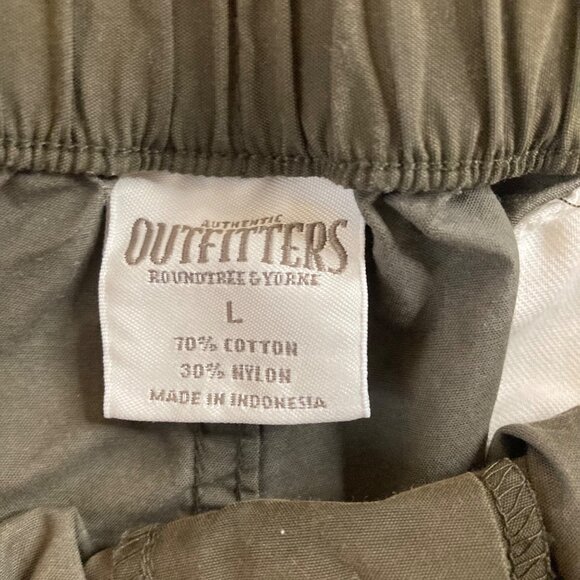 Mens Roundtree & Yorke Outfitters Cargo Hiking Shorts Belt Green L Cotton Nylon - Picture 7 of 8